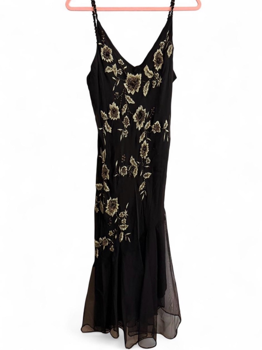 Vintage Xscape beaded silk dress